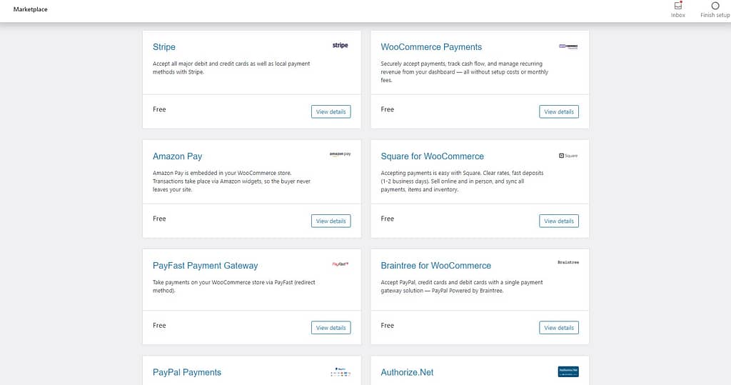 List of payment provider available on WooCommerce